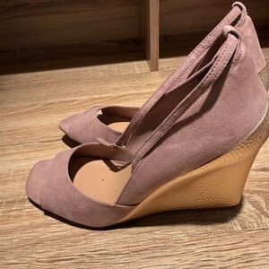 Women's Dusty Rose Suede Wedge Heels